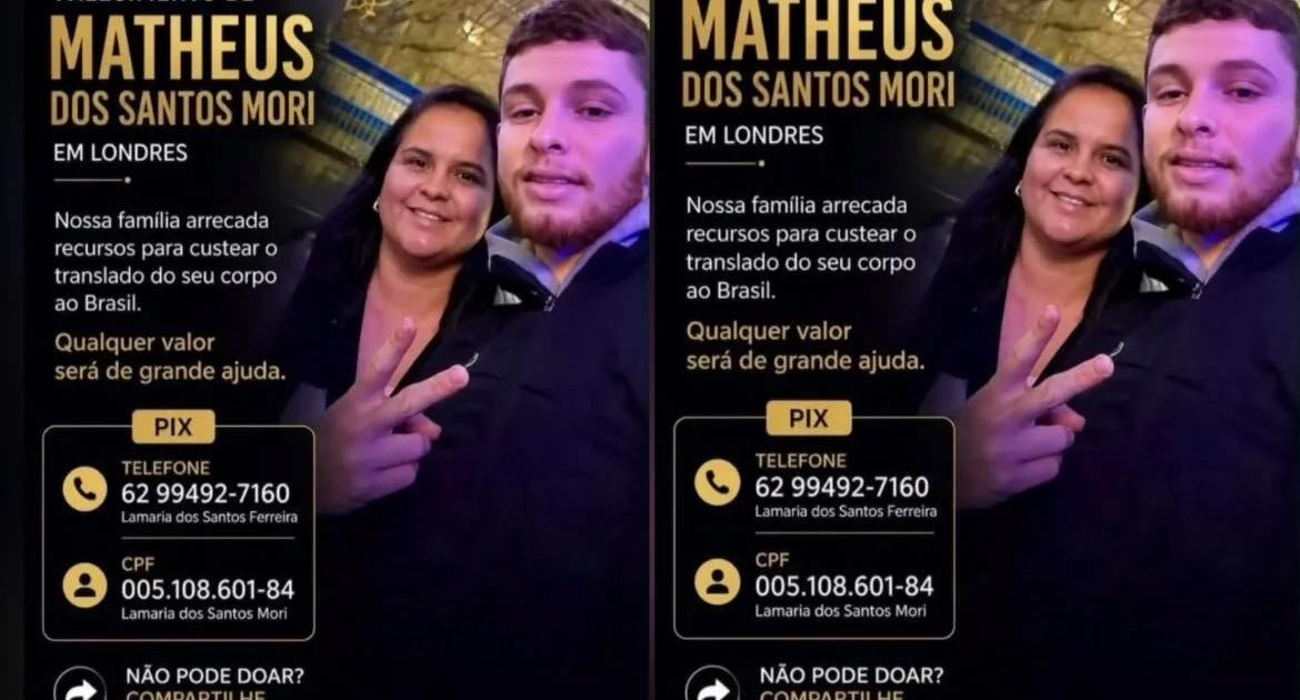 Família pede apoio para repatriar corpo de jovem morto em Londres